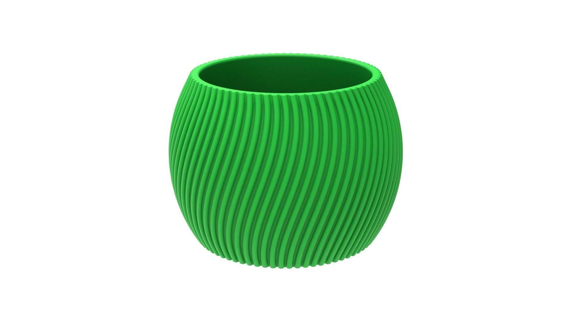 FINNED SPHERICAL VASE - POT - PENCIL HOLDER OR PLANTER 3D print model_10