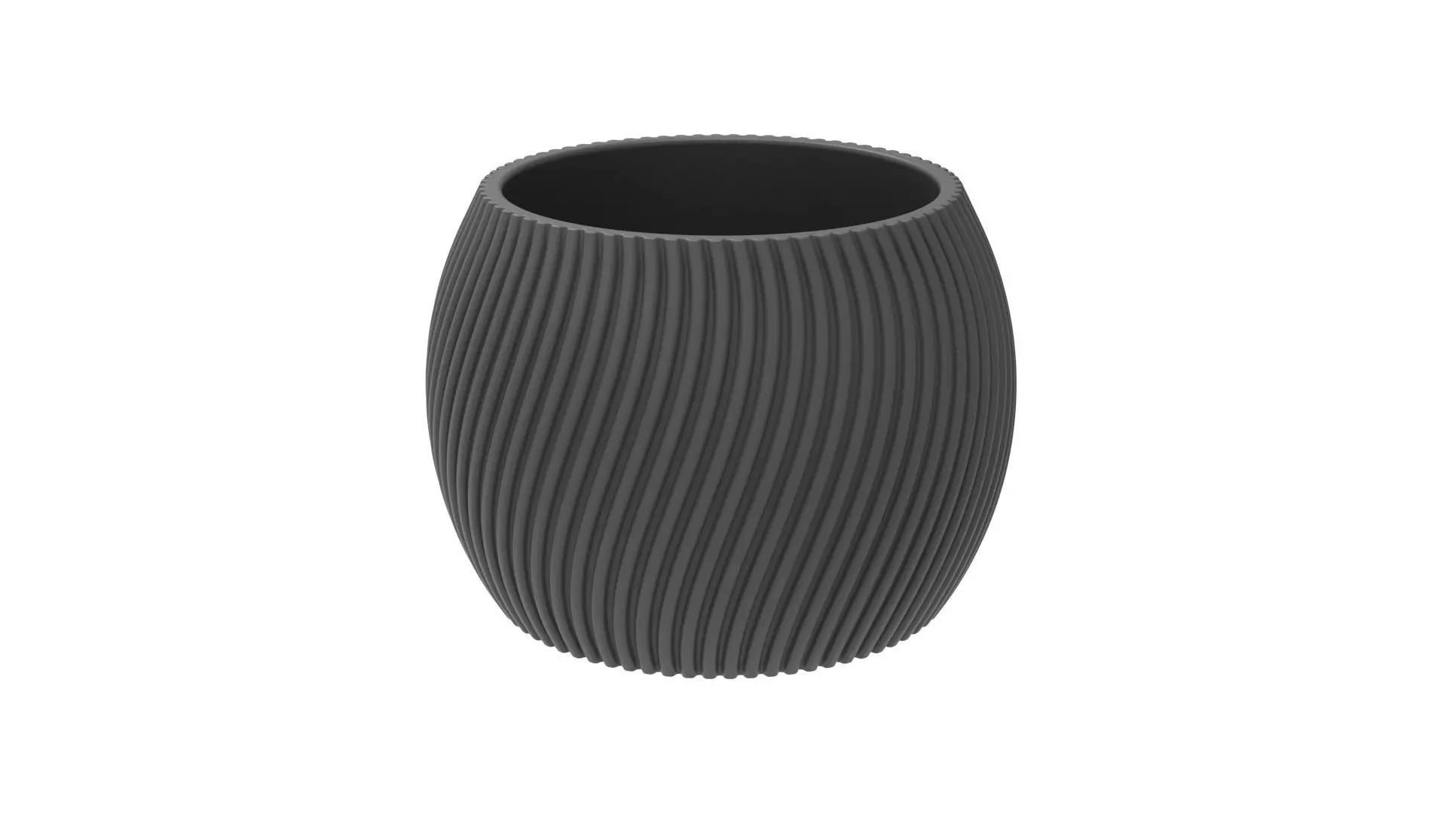 FINNED SPHERICAL VASE - POT - PENCIL HOLDER OR PLANTER 3D print model_0