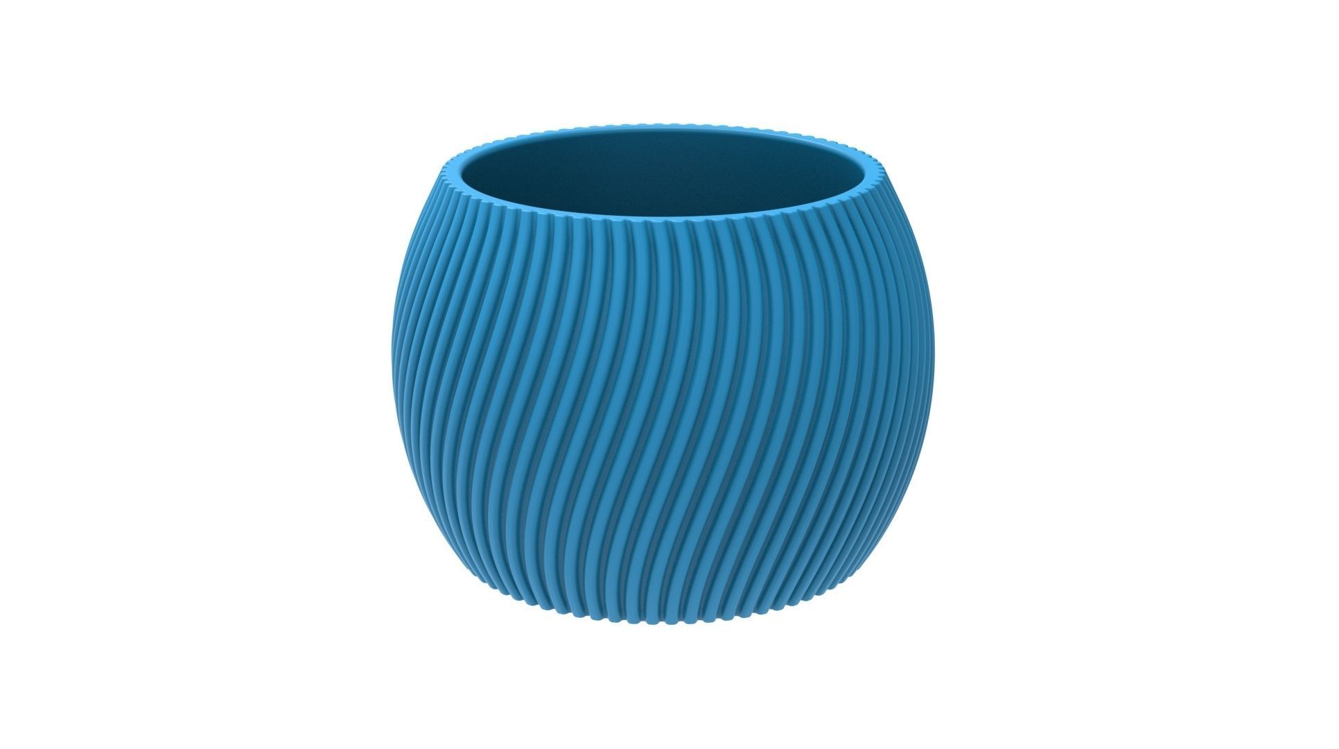 FINNED SPHERICAL VASE - POT - PENCIL HOLDER OR PLANTER 3D print model_11