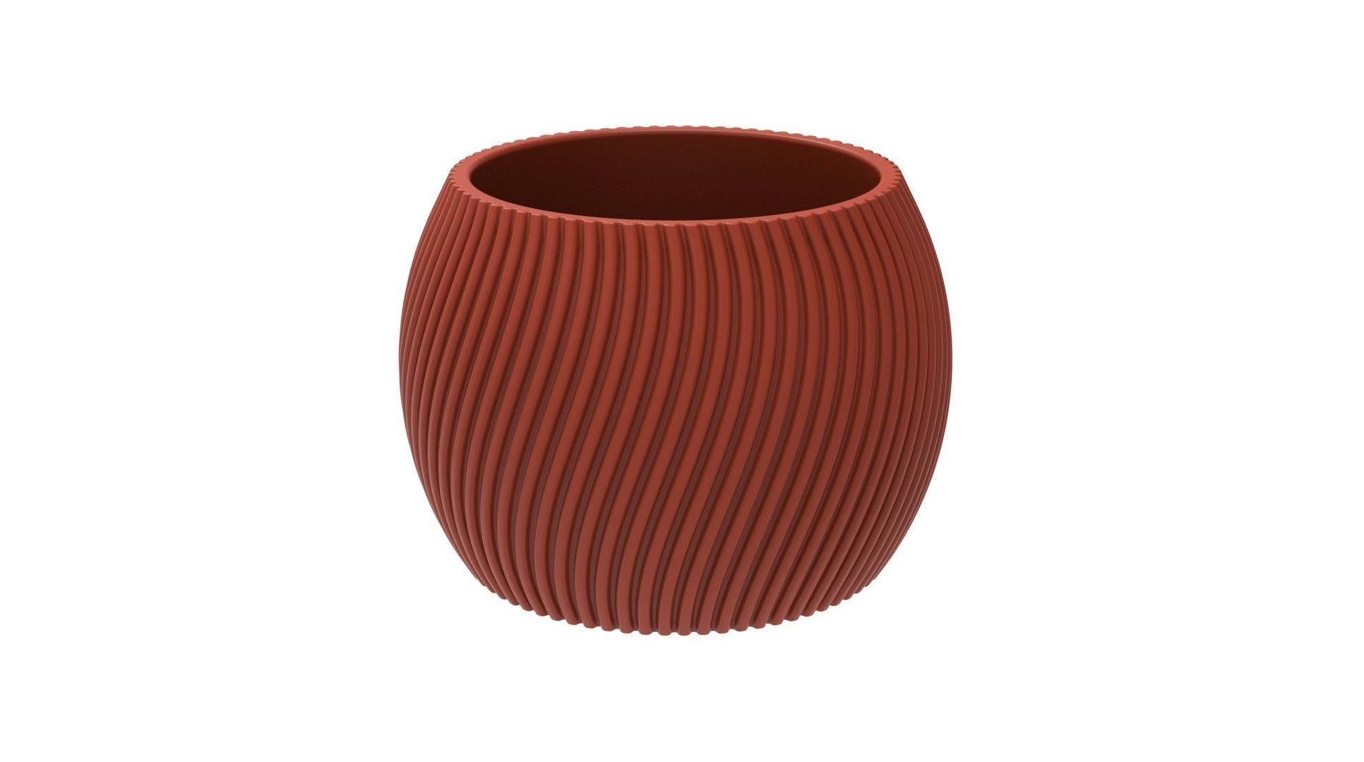 FINNED SPHERICAL VASE - POT - PENCIL HOLDER OR PLANTER 3D print model_4