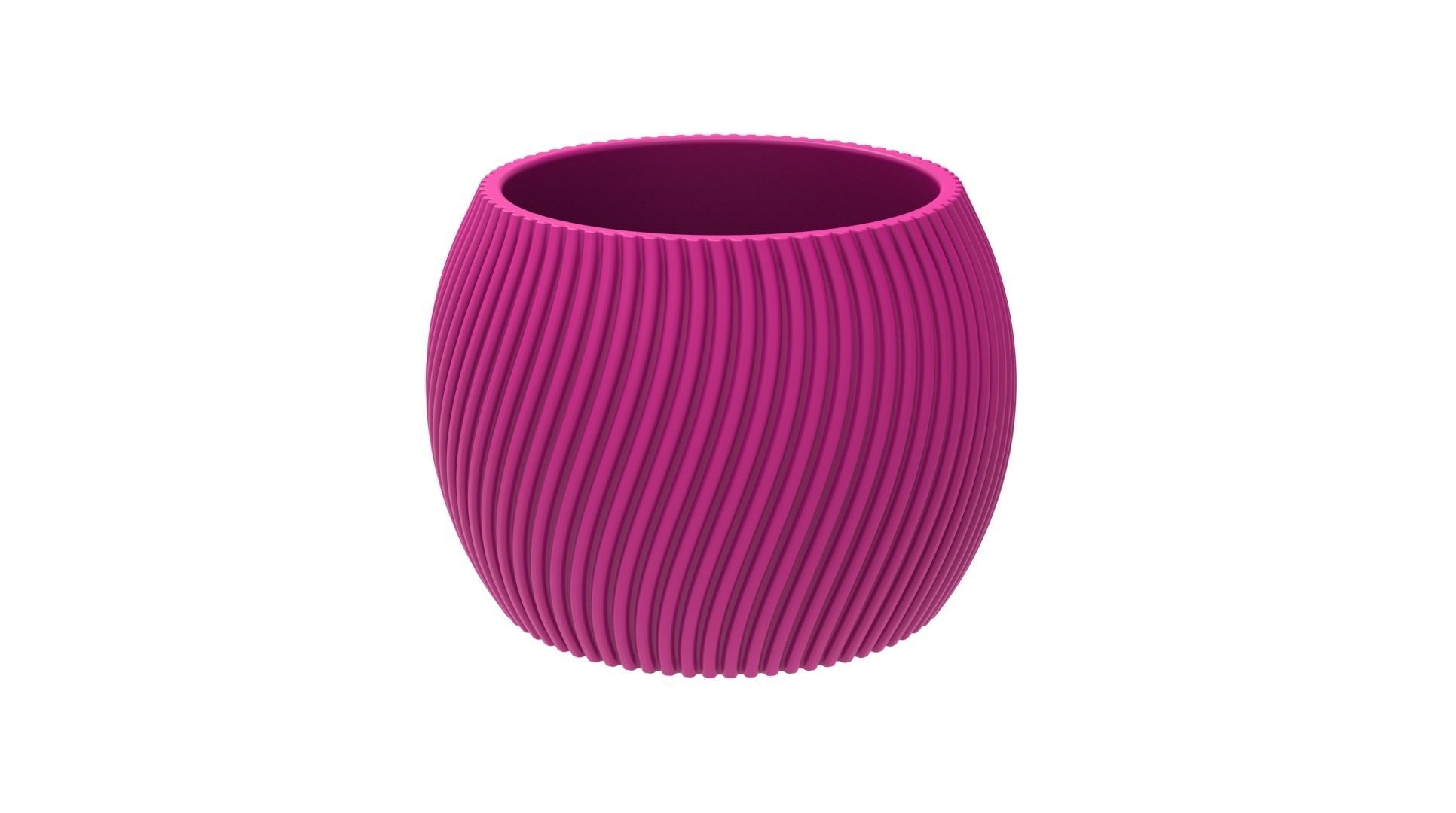 FINNED SPHERICAL VASE - POT - PENCIL HOLDER OR PLANTER 3D print model_8