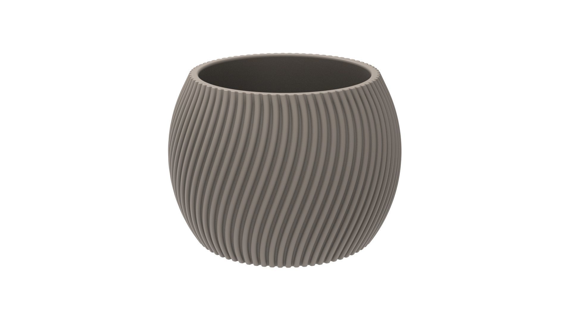 FINNED SPHERICAL VASE - POT - PENCIL HOLDER OR PLANTER 3D print model_3