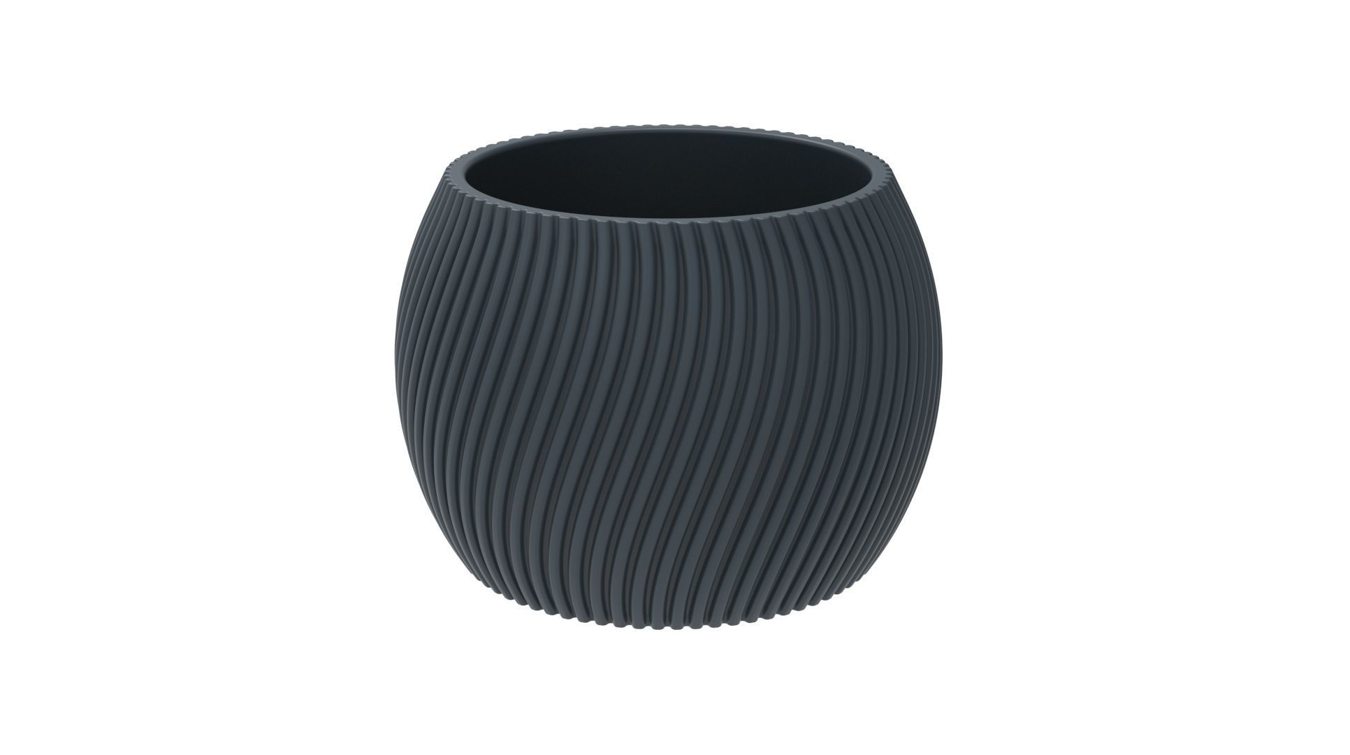 FINNED SPHERICAL VASE - POT - PENCIL HOLDER OR PLANTER 3D print model_5