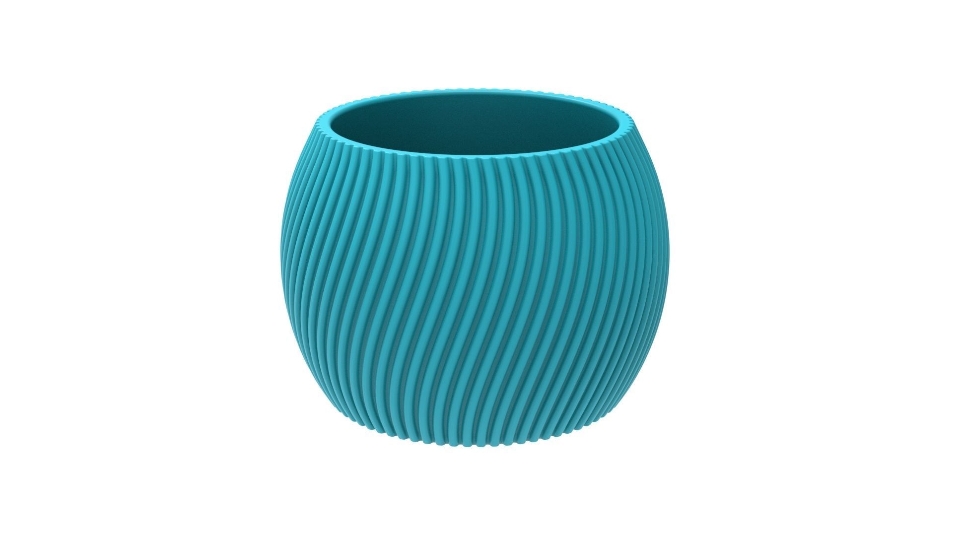 FINNED SPHERICAL VASE - POT - PENCIL HOLDER OR PLANTER 3D print model_7