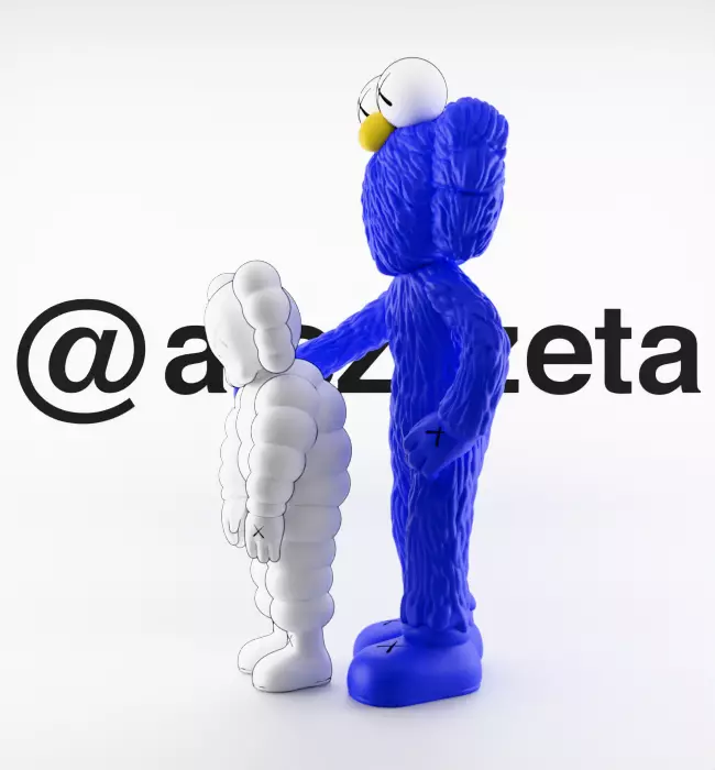 Kaws BFF x What Party Textured Low-poly 3D model_8