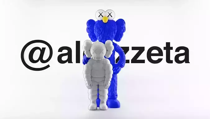 Kaws BFF x What Party Textured Low-poly 3D model