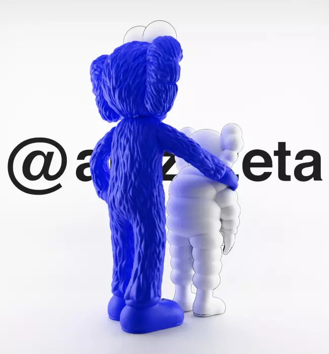 Kaws BFF x What Party Textured Low-poly 3D model_23