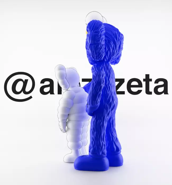 Kaws BFF x What Party Textured Low-poly 3D model_12