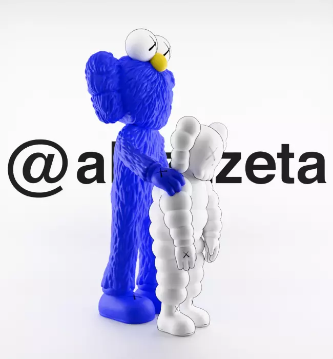 Kaws BFF x What Party Textured Low-poly 3D model_31