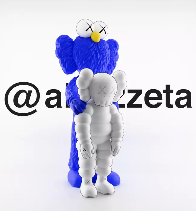 Kaws BFF x What Party Textured Low-poly 3D model_34