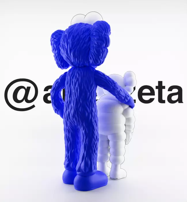 Kaws BFF x What Party Textured Low-poly 3D model_22