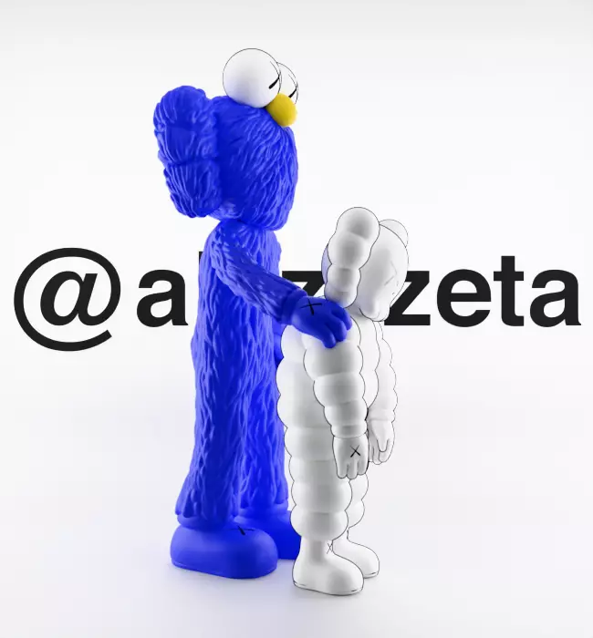 Kaws BFF x What Party Textured Low-poly 3D model_30