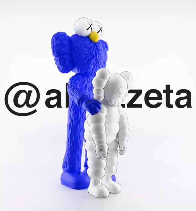 Kaws BFF x What Party Textured Low-poly 3D model_32