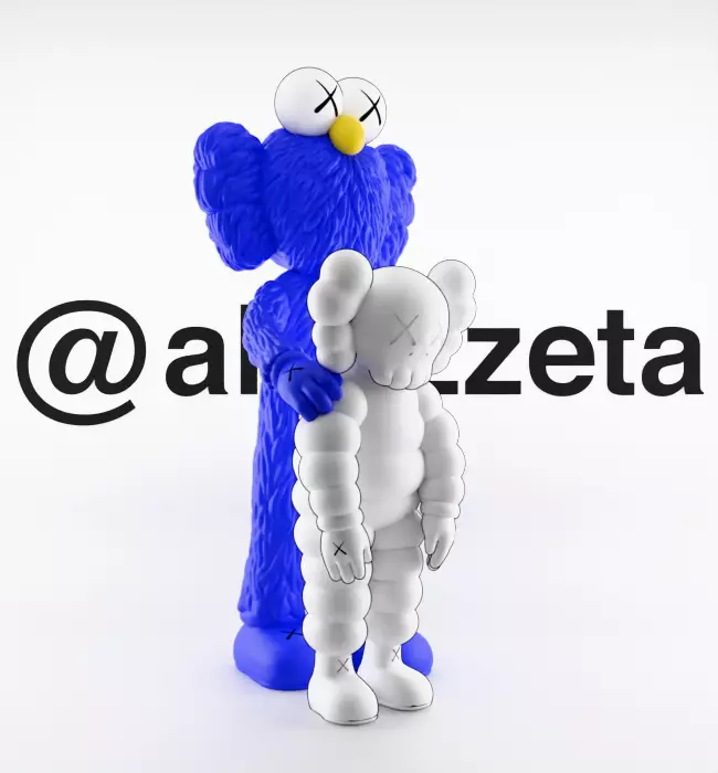 Kaws BFF x What Party Textured Low-poly 3D model_33