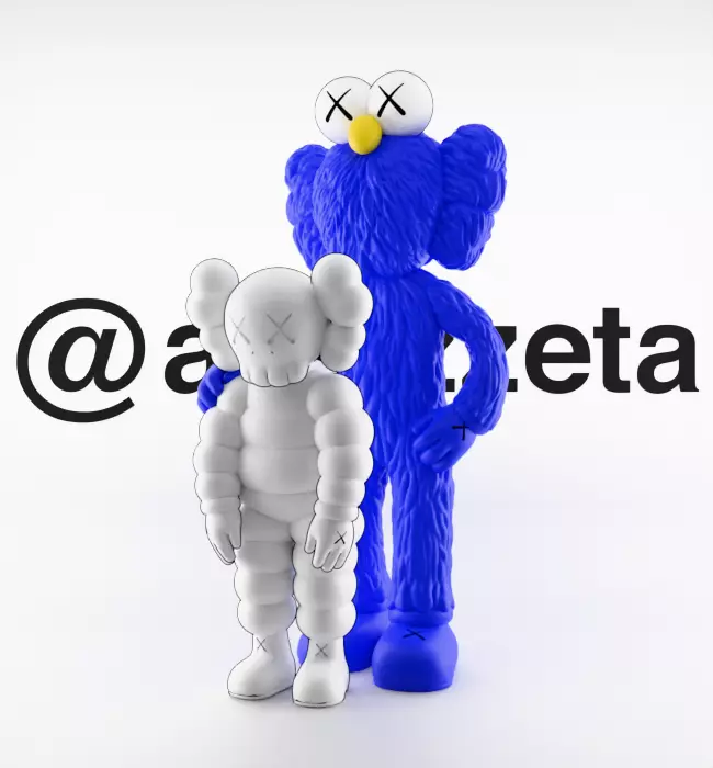 Kaws BFF x What Party Textured Low-poly 3D model_3