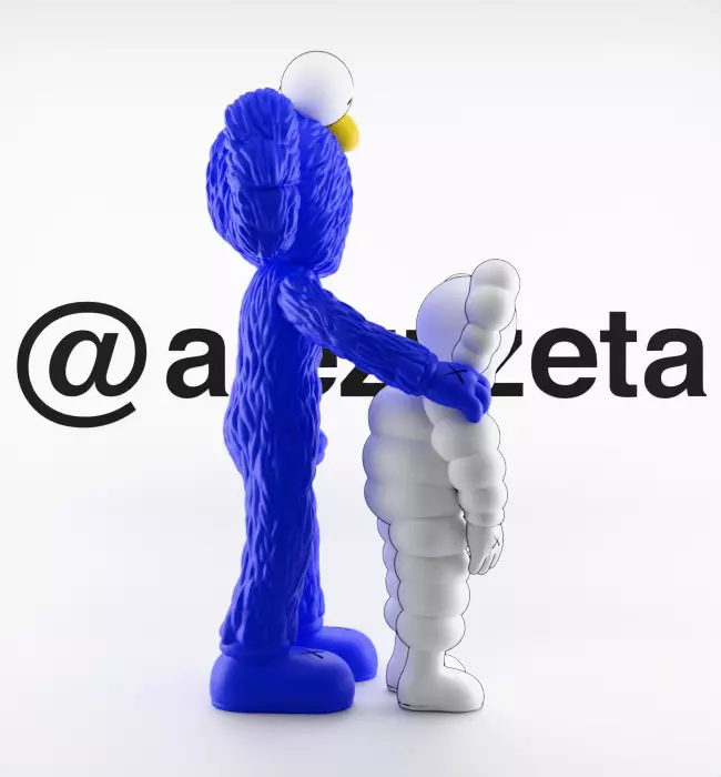 Kaws BFF x What Party Textured Low-poly 3D model_27