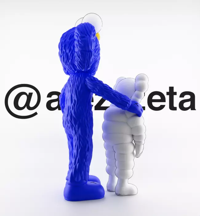 Kaws BFF x What Party Textured Low-poly 3D model_25