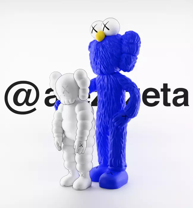 Kaws BFF x What Party Textured Low-poly 3D model_5