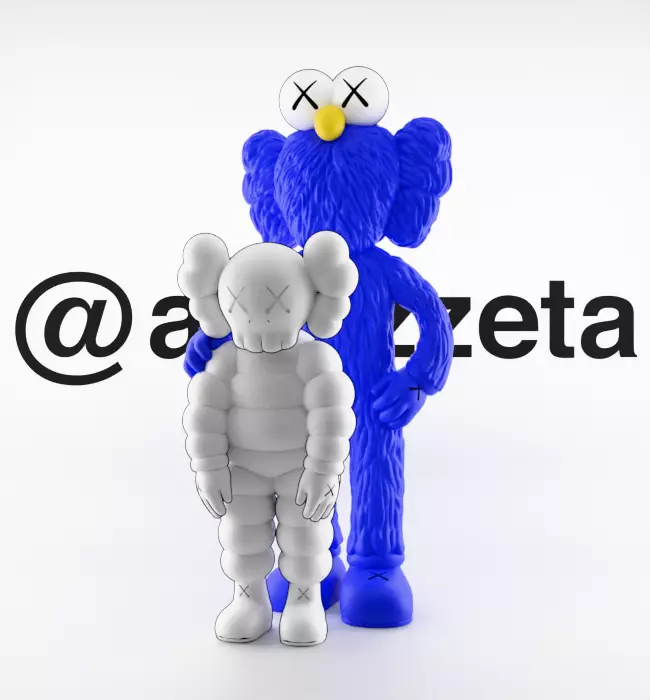 Kaws BFF x What Party Textured Low-poly 3D model_2