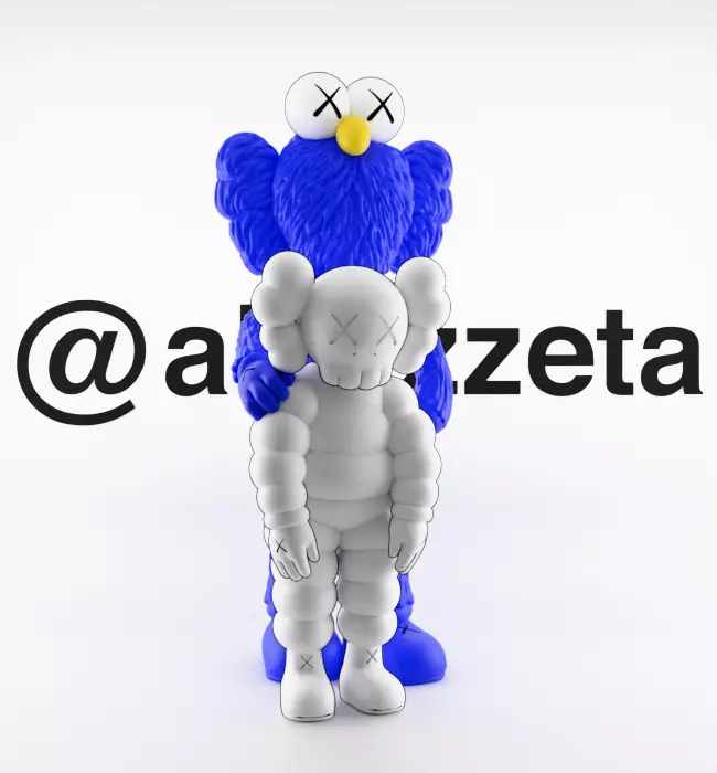 Kaws BFF x What Party Textured Low-poly 3D model_35