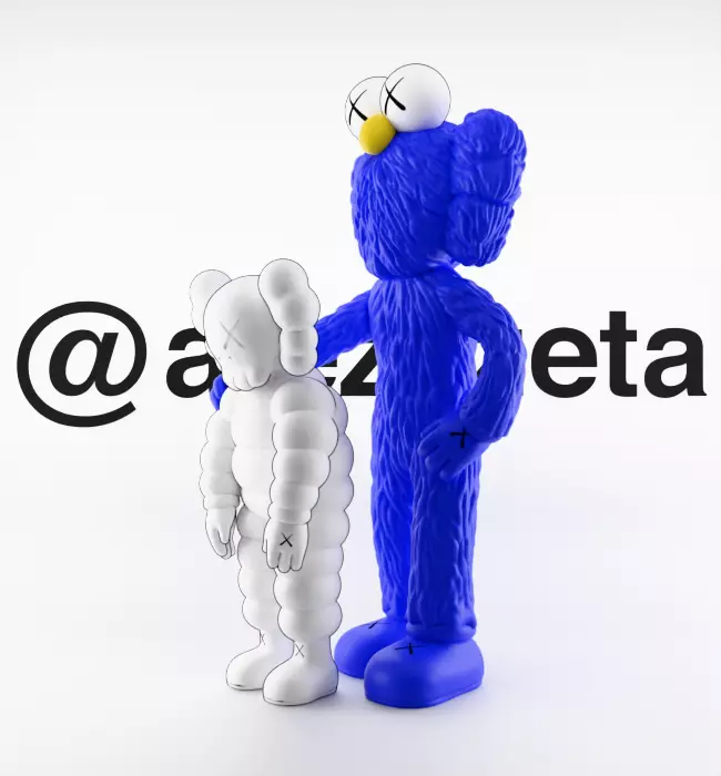 Kaws BFF x What Party Textured Low-poly 3D model_6