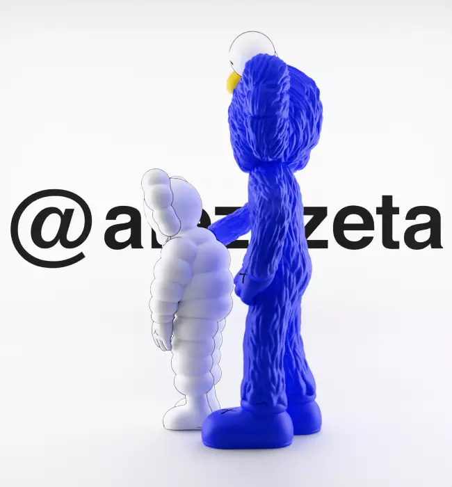 Kaws BFF x What Party Textured Low-poly 3D model_11