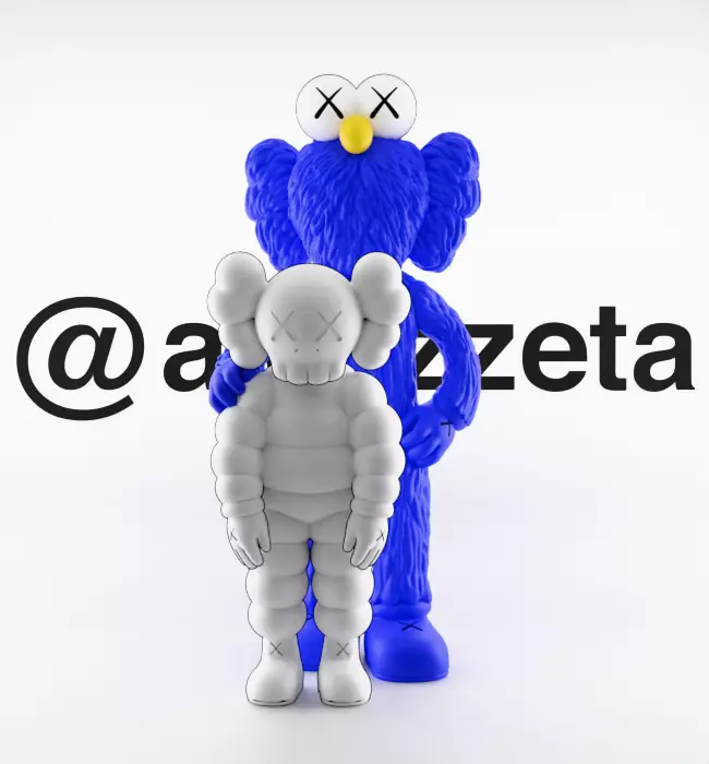 Kaws BFF x What Party Textured Low-poly 3D model_1