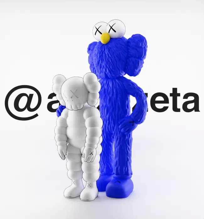 Kaws BFF x What Party Textured Low-poly 3D model_4