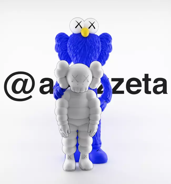 Kaws BFF x What Party Textured Low-poly 3D model_36