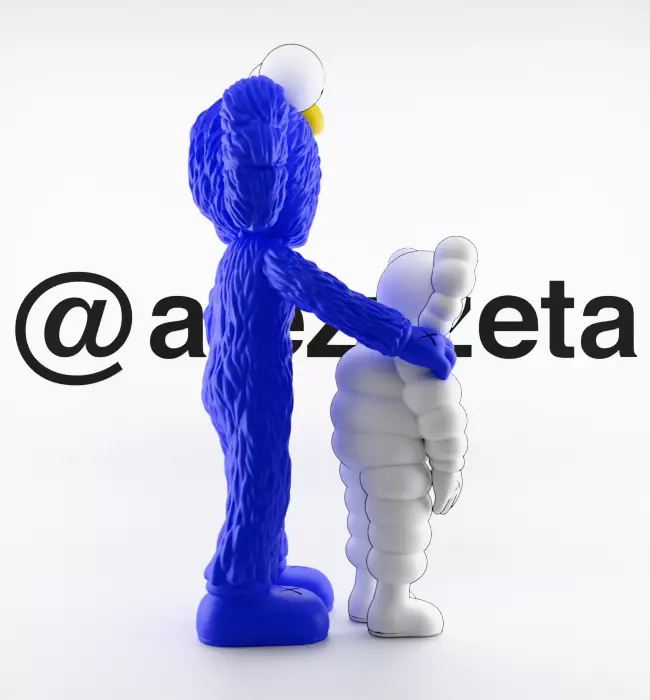 Kaws BFF x What Party Textured Low-poly 3D model_26