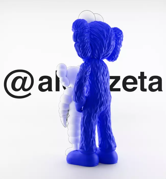 Kaws BFF x What Party Textured Low-poly 3D model_14