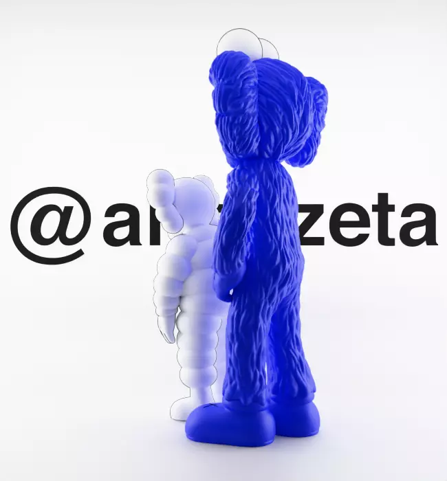 Kaws BFF x What Party Textured Low-poly 3D model_13