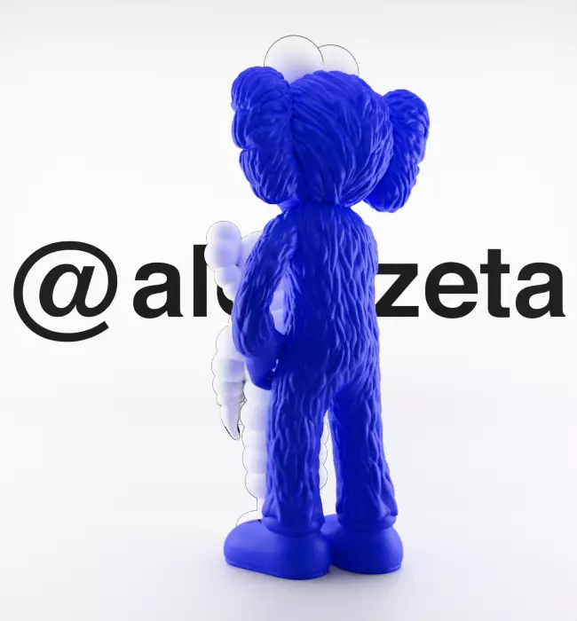 Kaws BFF x What Party Textured Low-poly 3D model_15
