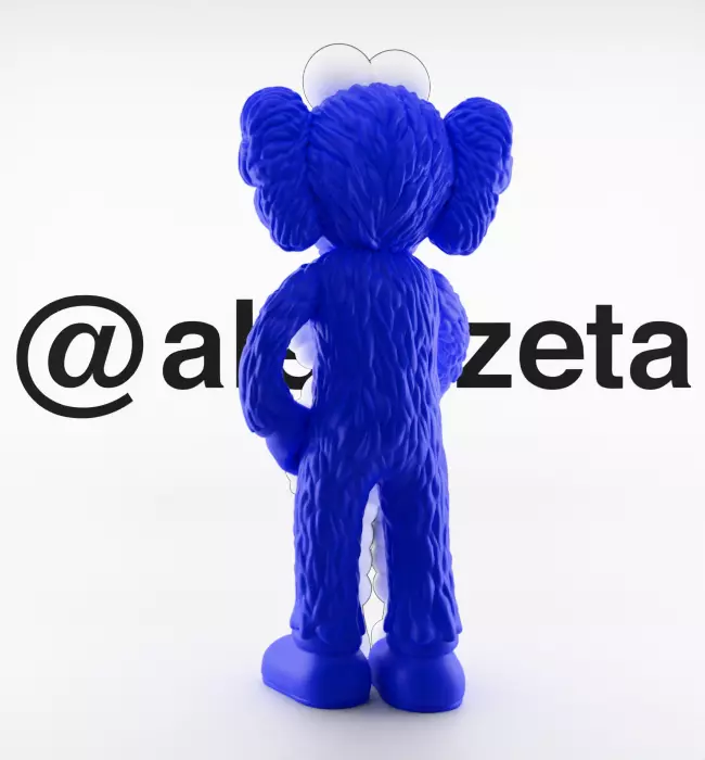 Kaws BFF x What Party Textured Low-poly 3D model_17