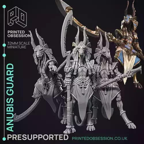Anubis Guard - 3 Models - 3d Print Model - PRESUPPORTED