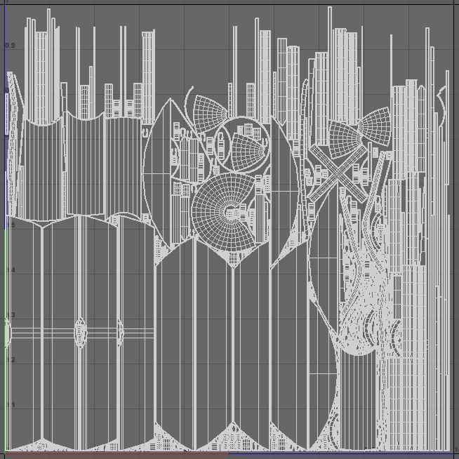 Slavic round wooden shield-painted  with nordic symbol Low-poly 3D model_6