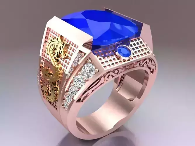 Dragon Ring - Oval stone ring - N1830