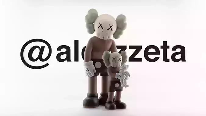 Kaws Companion x Baby What Party Textured Low-poly 3D model