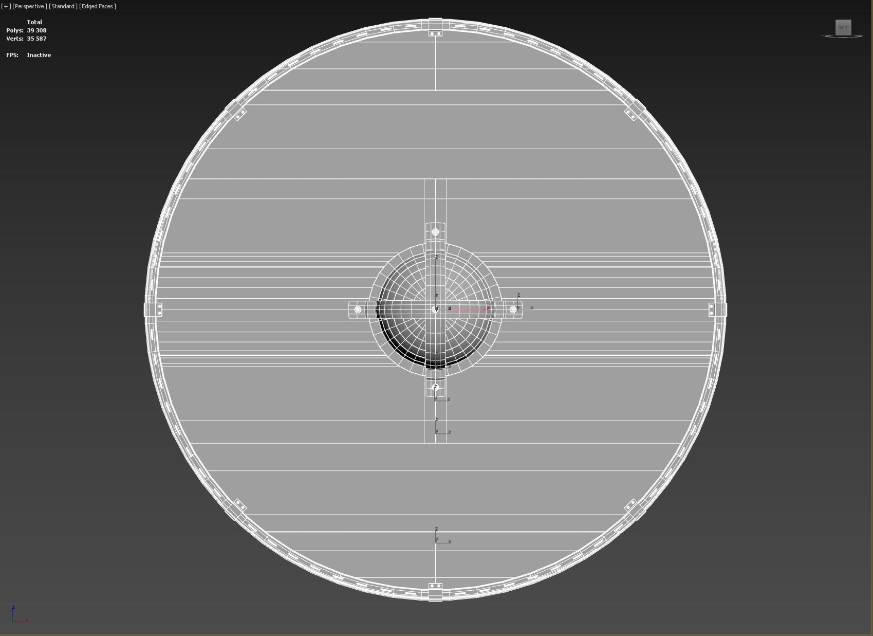 Slavic round wooden shield-painted with nordic symbol Low-poly 3D model_8