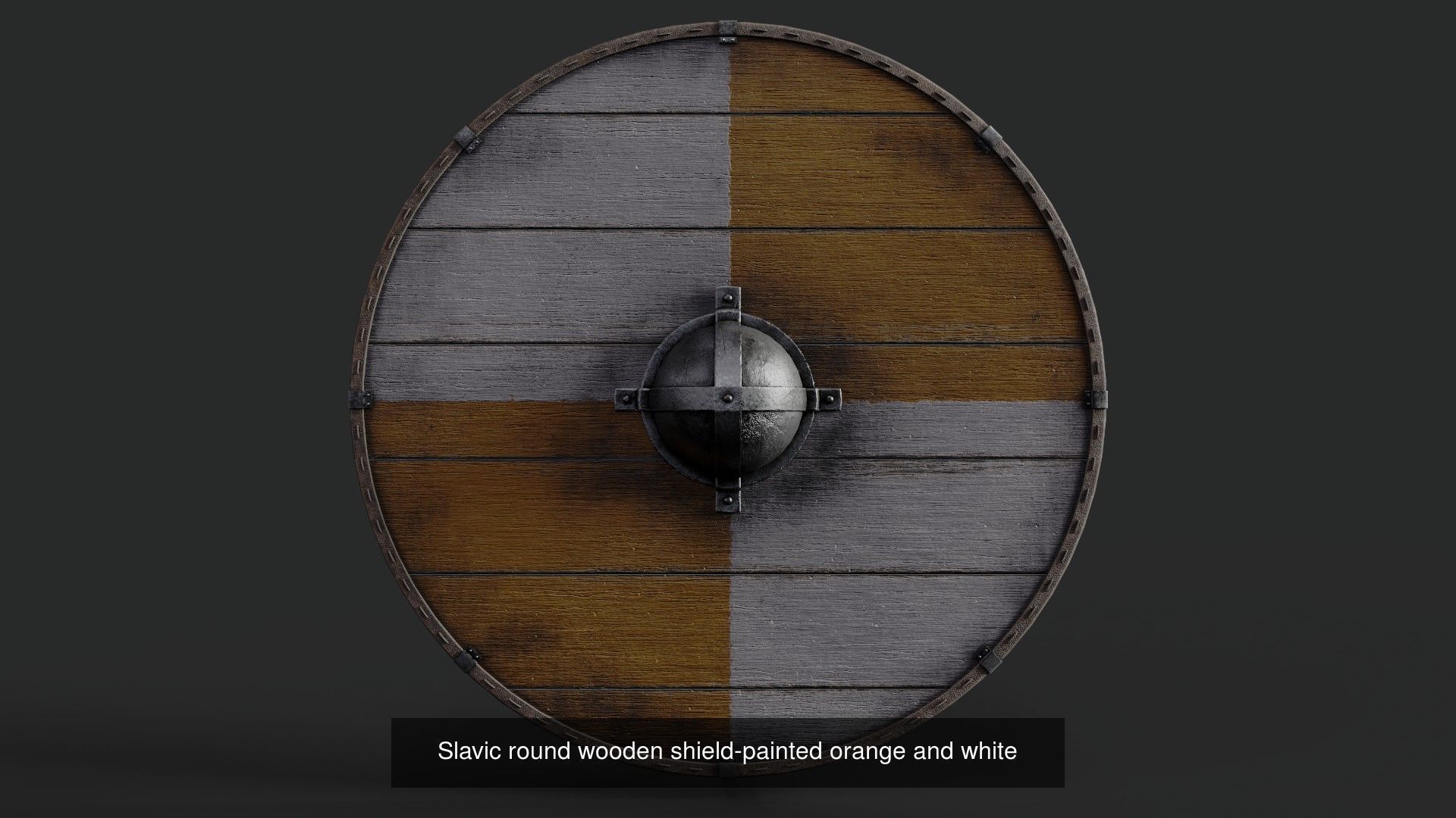 Slavic round wooden shields 20 pieces 3D Model Collection_21