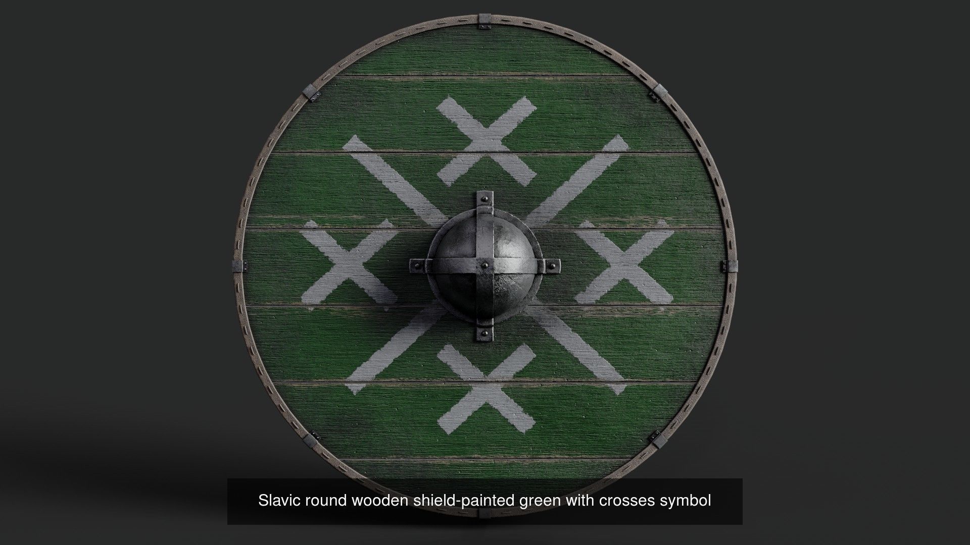 Slavic round wooden shields 20 pieces 3D Model Collection_23