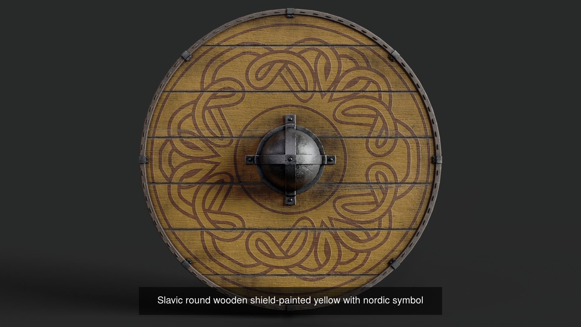 Slavic round wooden shields 20 pieces 3D Model Collection_14