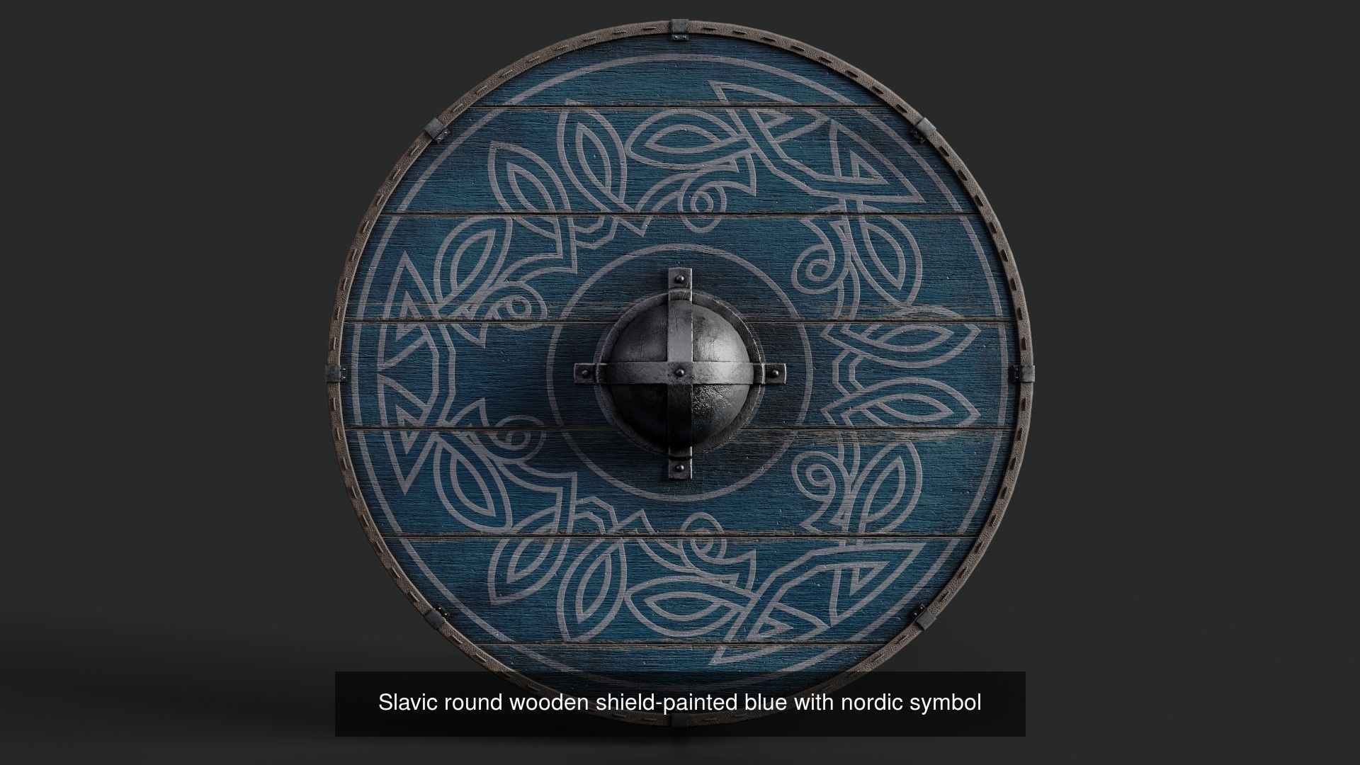 Slavic round wooden shields 20 pieces 3D Model Collection_15
