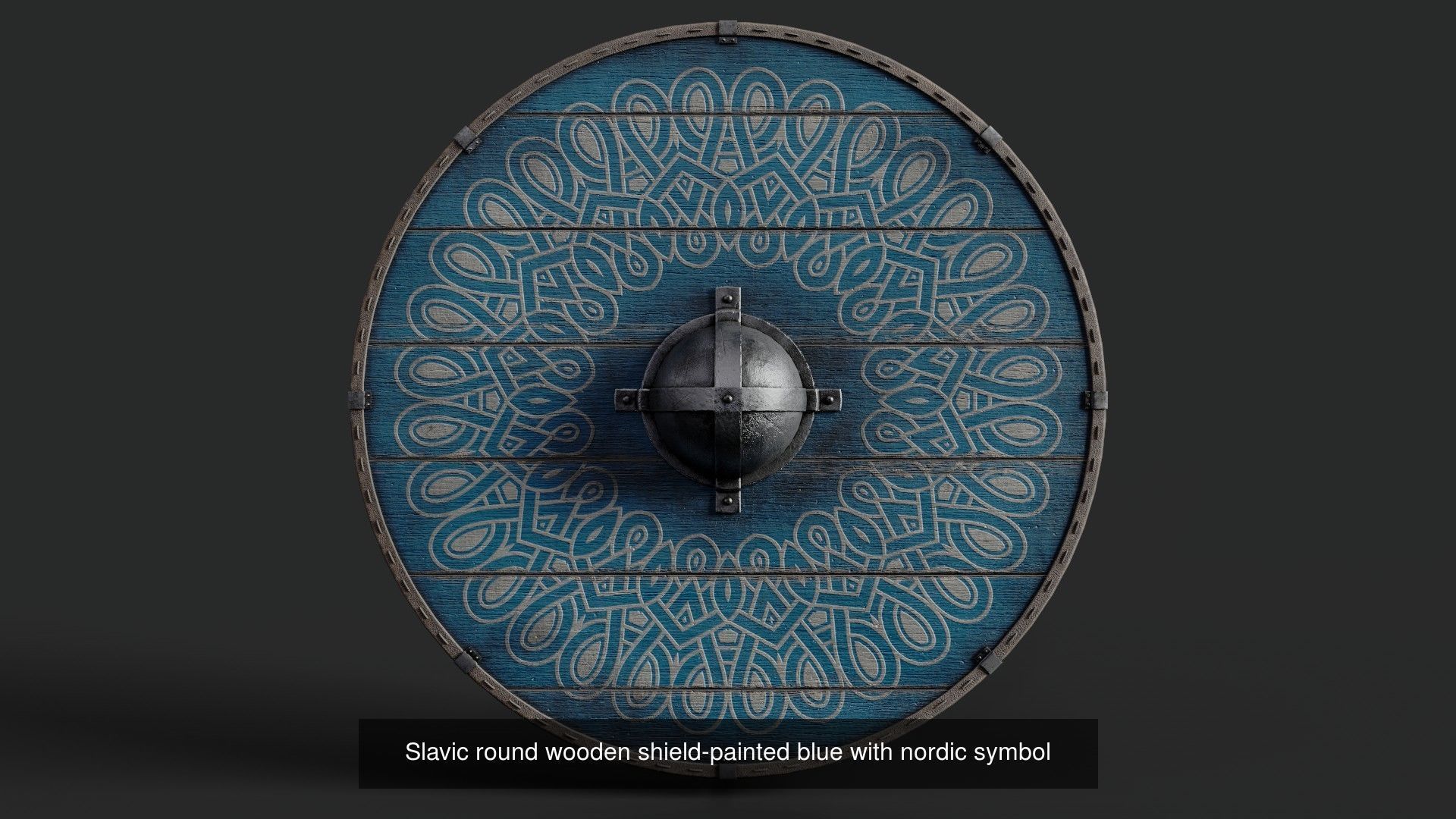 Slavic round wooden shields 20 pieces 3D Model Collection_8