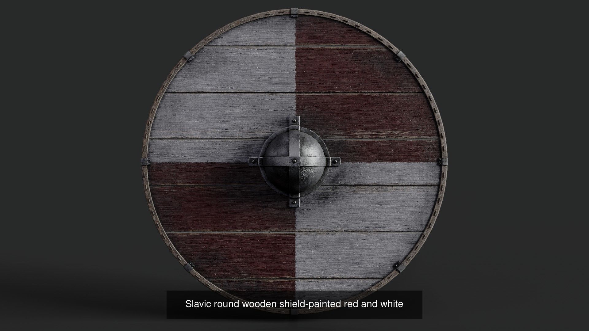 Slavic round wooden shields 20 pieces 3D Model Collection_17