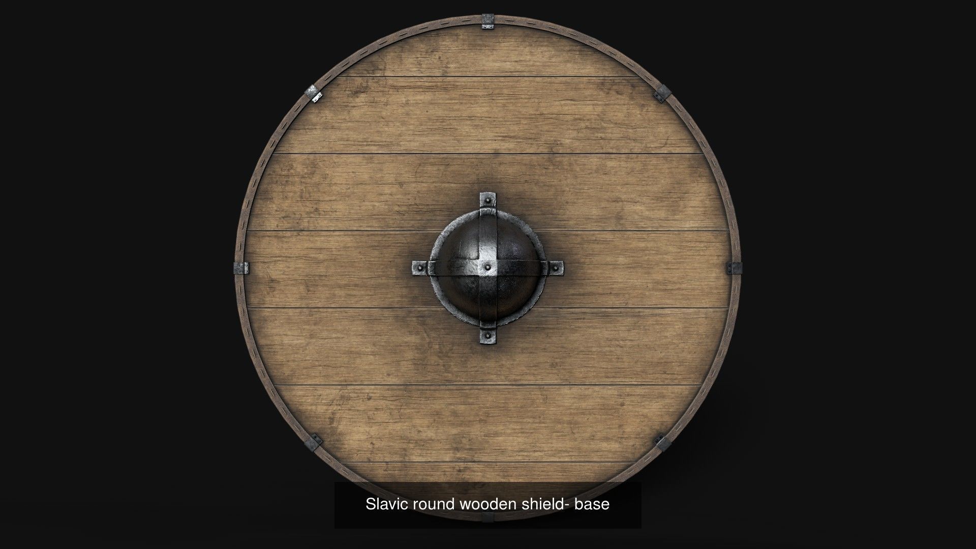 Slavic round wooden shields 20 pieces 3D Model Collection_4