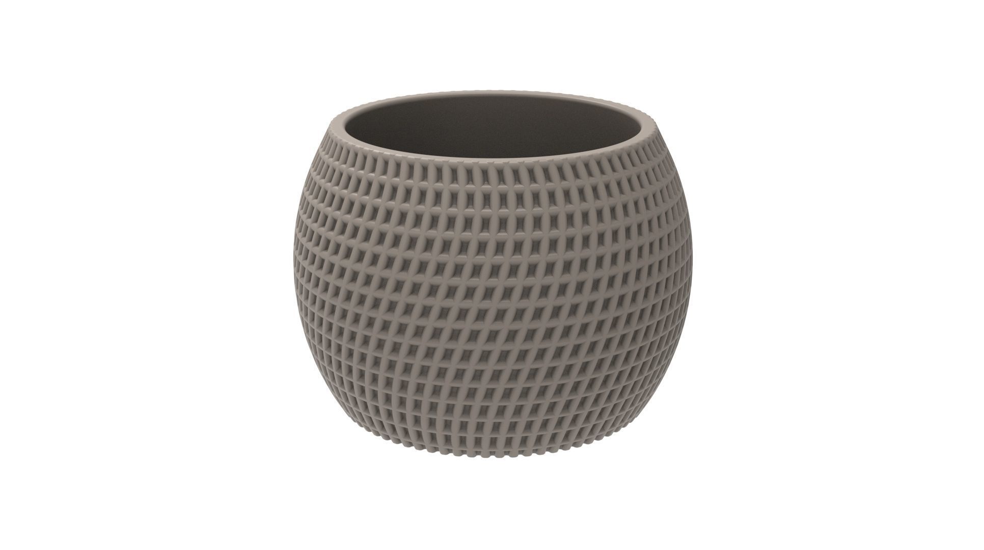 FINNED VASE - POT - PENCIL HOLDER OR PLANTER - SQUARE PATTERN 3D print model_3