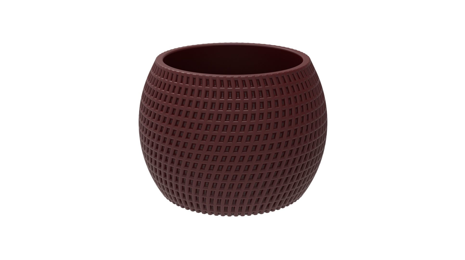 FINNED VASE - POT - PENCIL HOLDER OR PLANTER - SQUARE PATTERN 3D print model_2