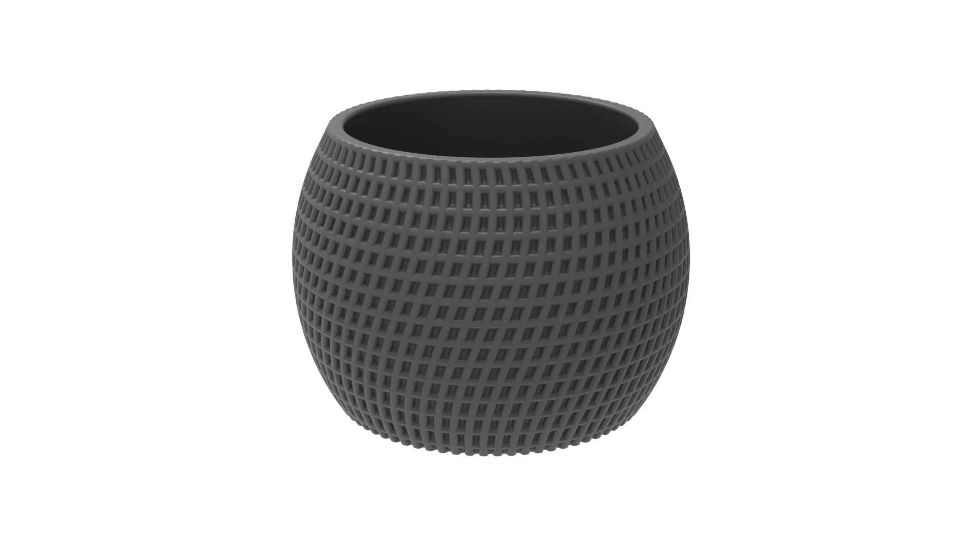 FINNED VASE - POT - PENCIL HOLDER OR PLANTER - SQUARE PATTERN 3D print model_0