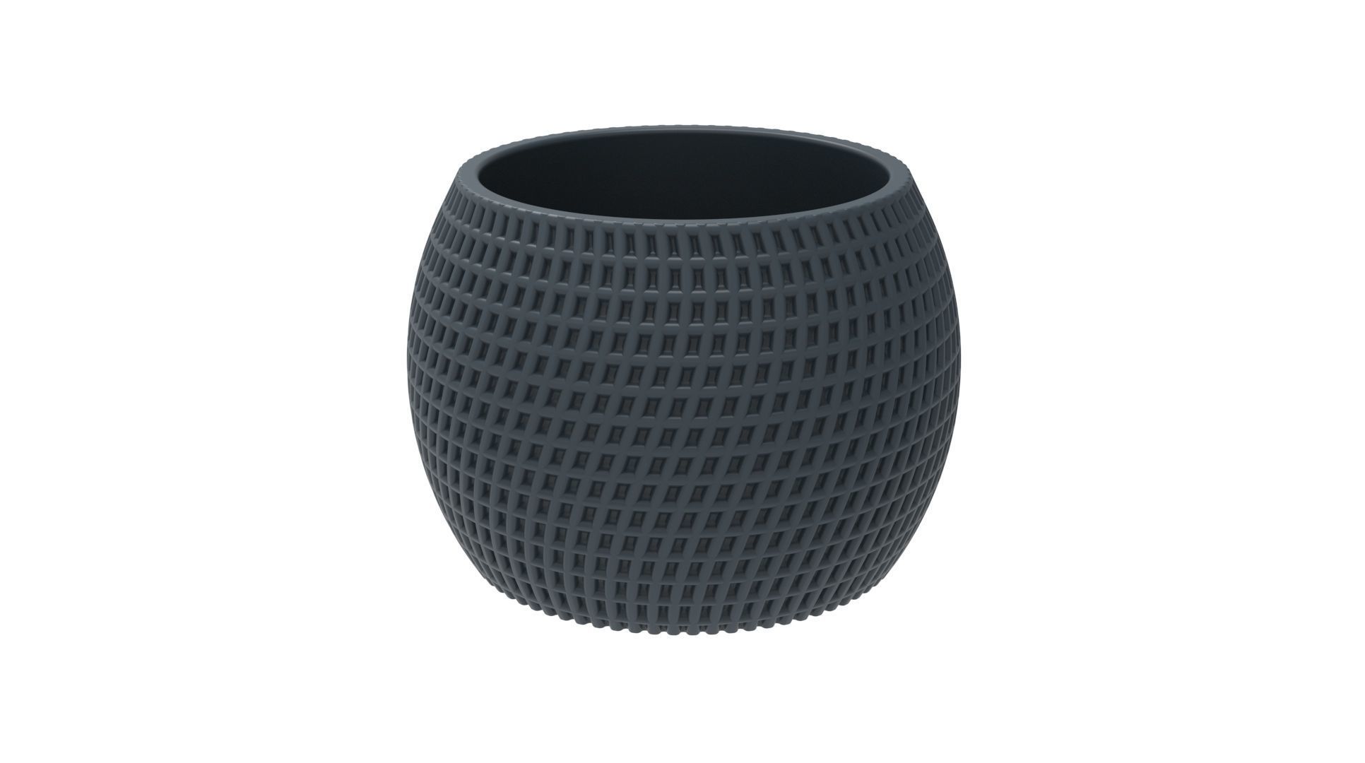FINNED VASE - POT - PENCIL HOLDER OR PLANTER - SQUARE PATTERN 3D print model_5